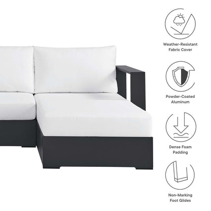 Set di divani componibili con chaise longue in alluminio Tahoe Patio, 2 pezzi, rivolti a destra