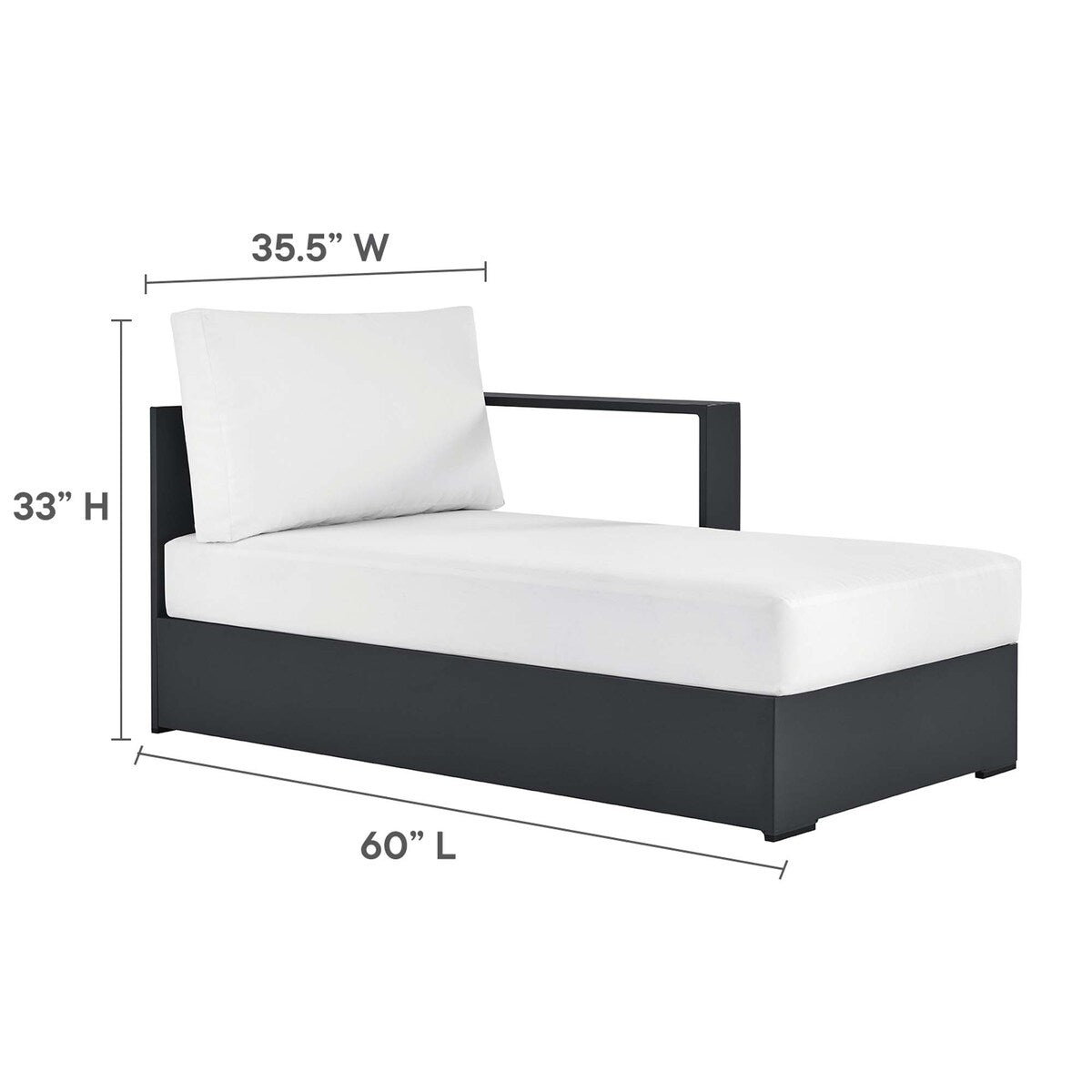 Set di divani componibili con chaise longue in alluminio Tahoe Patio, 2 pezzi, rivolti a destra