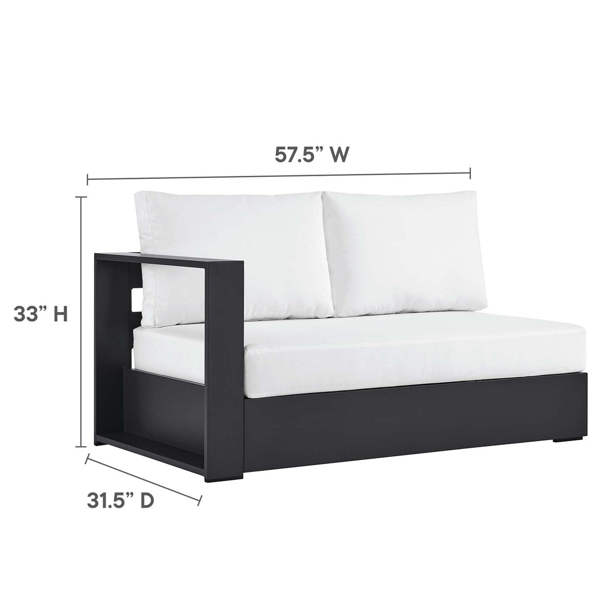 Set di divani componibili con chaise longue in alluminio Tahoe Patio, 2 pezzi, rivolti a destra