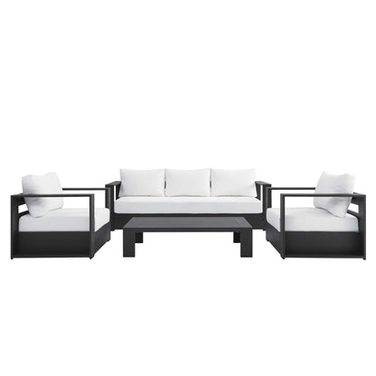 Set da conversazione in alluminio Tahoe da esterno, 4 pezzi, con tavolino da caffè