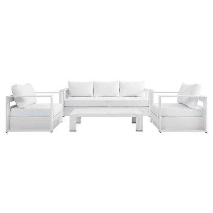 Set da conversazione in alluminio Tahoe da esterno, 4 pezzi, con tavolino da caffè