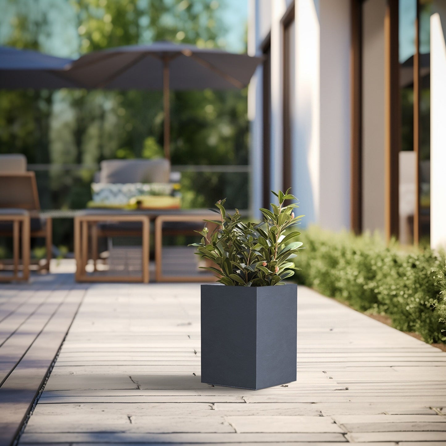 Fioriere rettangolari alte in cemento / Grandi fioriere da interno ed esterno