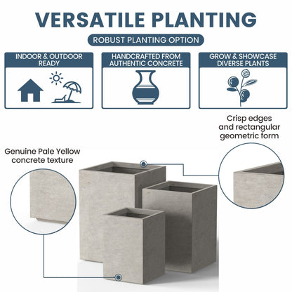 Fioriere rettangolari alte in cemento / Grandi fioriere da interno ed esterno