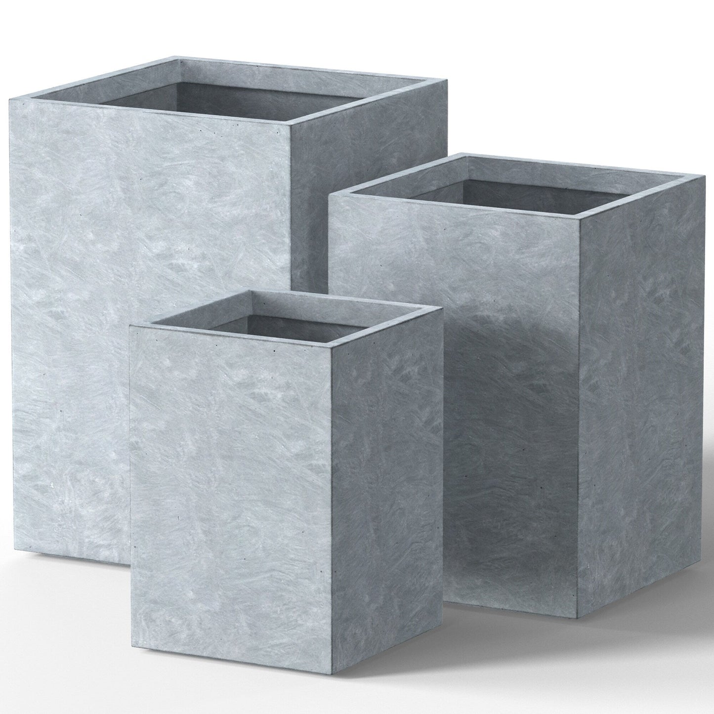 Fioriere rettangolari alte in cemento / Grandi fioriere da interno ed esterno