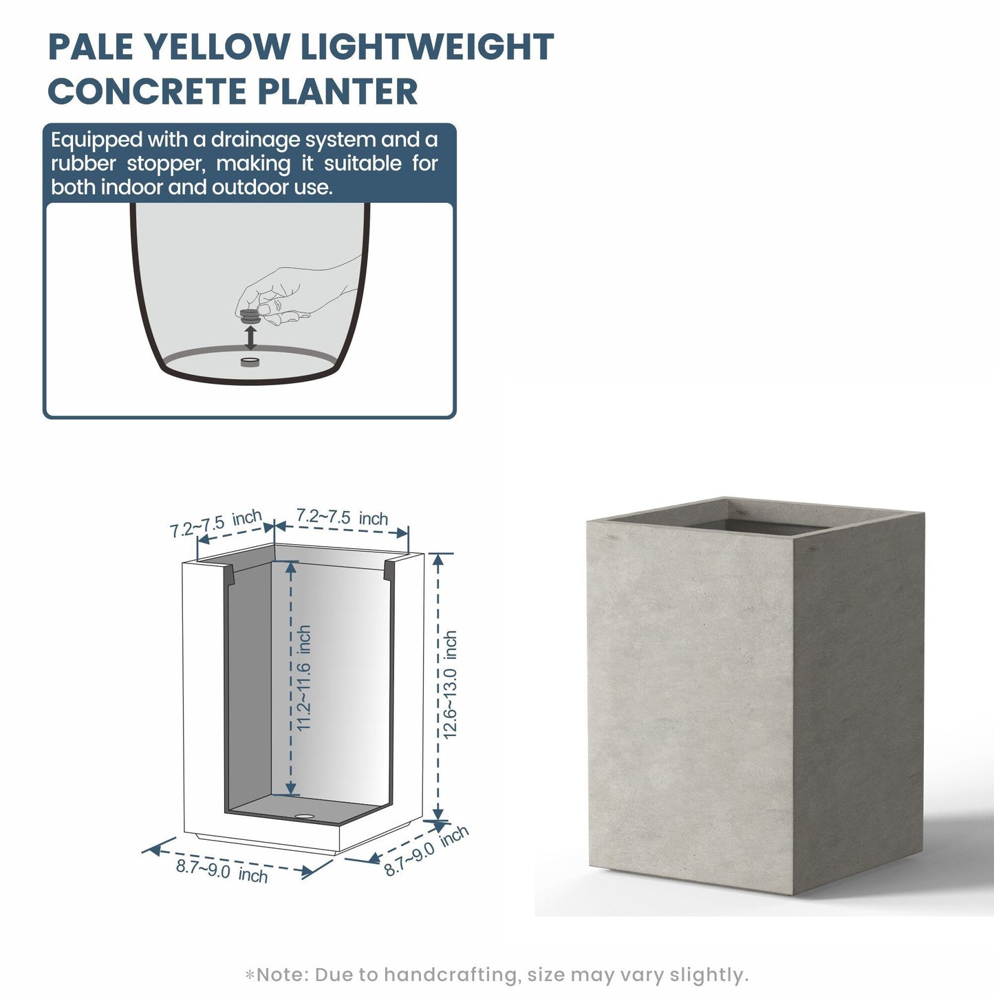 Fioriere rettangolari alte in cemento / Grandi fioriere da interno ed esterno