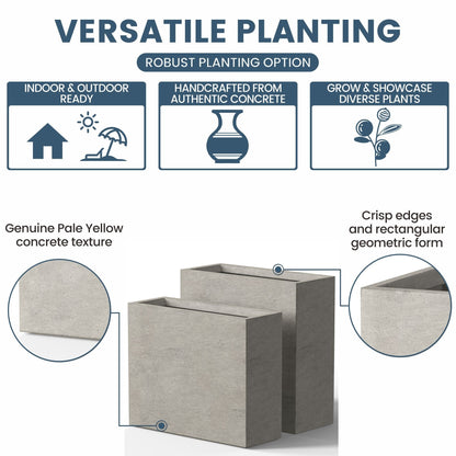 Fioriere rettangolari alte in cemento / Grandi fioriere da interno ed esterno
