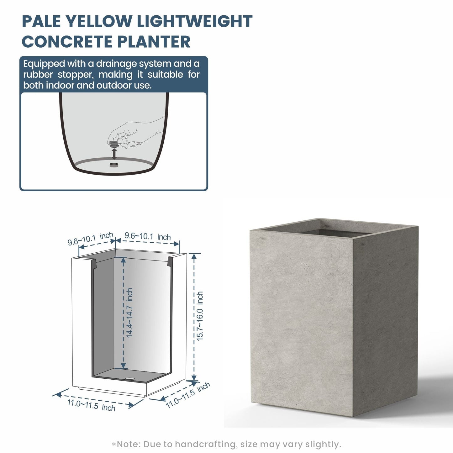 Fioriere rettangolari alte in cemento / Grandi fioriere da interno ed esterno