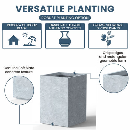 Fioriere rettangolari alte in cemento / Grandi fioriere da interno ed esterno
