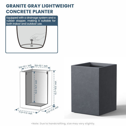 Fioriere rettangolari alte in cemento / Grandi fioriere da interno ed esterno