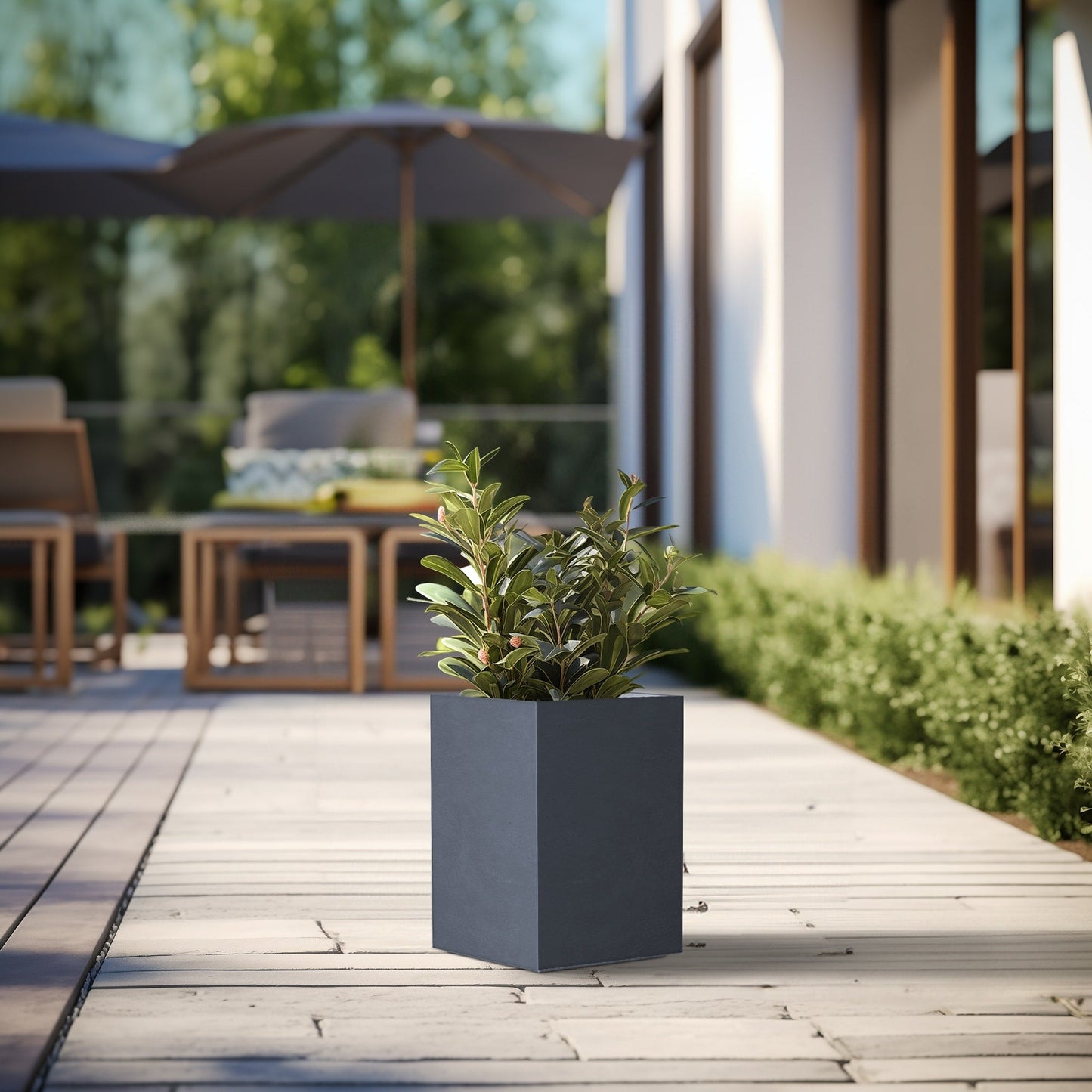 Fioriere rettangolari alte in cemento / Grandi fioriere da interno ed esterno