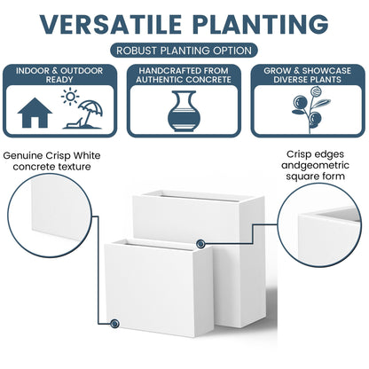 Fioriere rettangolari alte in cemento / Grandi fioriere da interno ed esterno