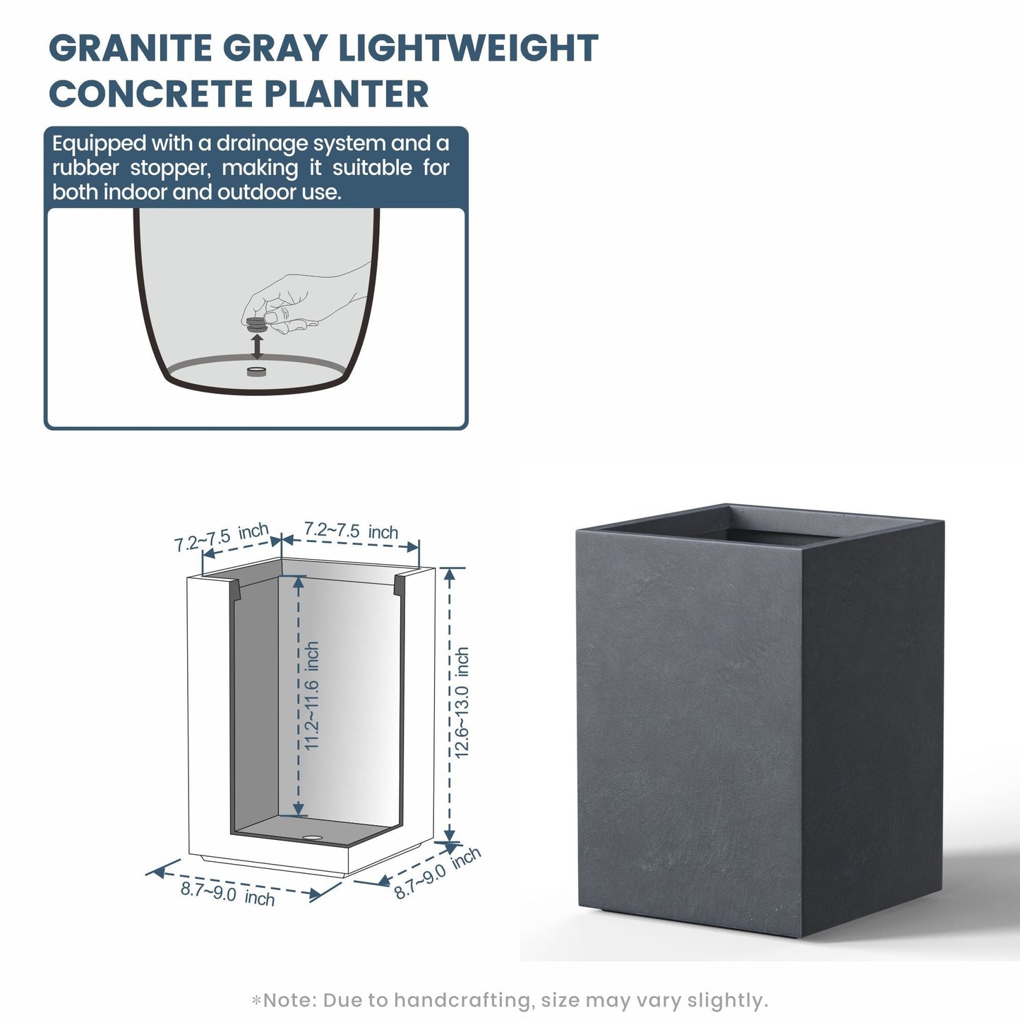 Fioriere rettangolari alte in cemento / Grandi fioriere da interno ed esterno