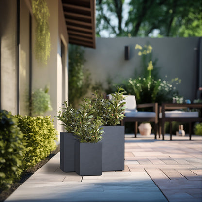 Fioriere rettangolari alte in cemento / Grandi fioriere da interno ed esterno