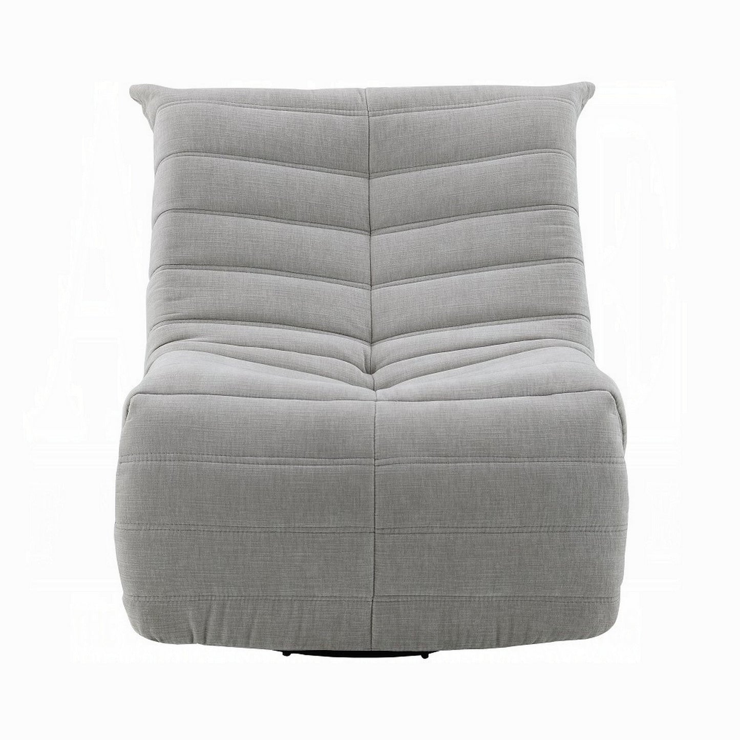 Poltrona reclinabile manuale girevole Taon Swivel Glider, ciniglia grigio chiaro trapuntata