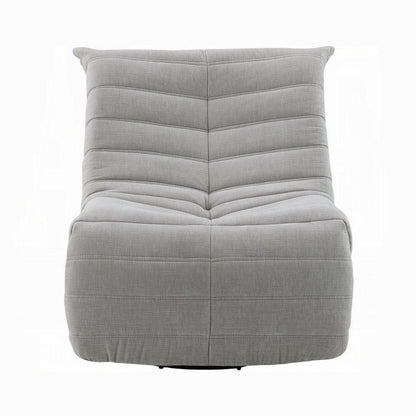 Poltrona reclinabile manuale girevole Taon Swivel Glider, ciniglia grigio chiaro trapuntata