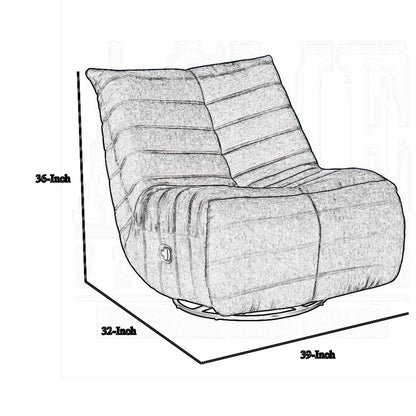 Poltrona reclinabile manuale girevole Taon Swivel Glider, ciniglia arancione trapuntata