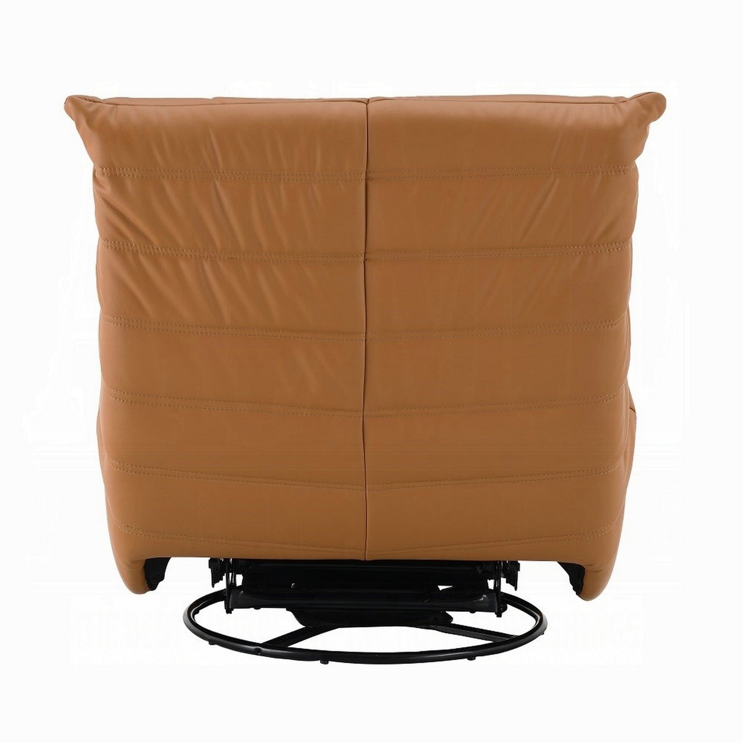 Poltrona reclinabile manuale girevole Taon Swivel Glider, ciniglia arancione trapuntata