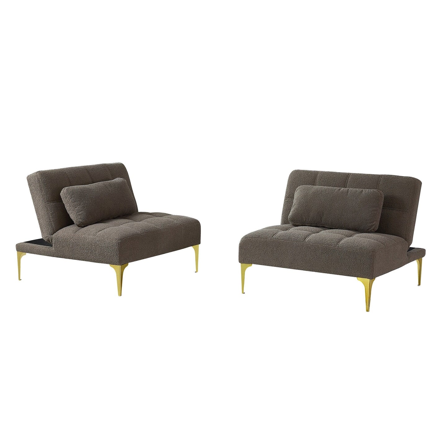 Divano letto componibile in ciniglia color tortora 80.31 con struttura in legno massello per soggiorno