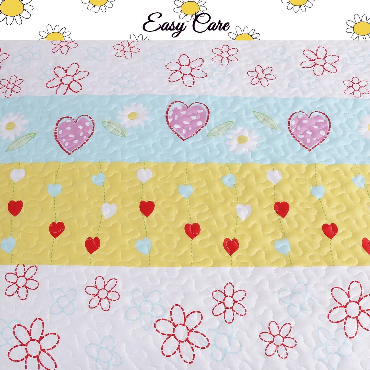 Set di biancheria da letto reversibile con trapunta a forma di cuore floreale viola/bianco Taylor &amp; Olive