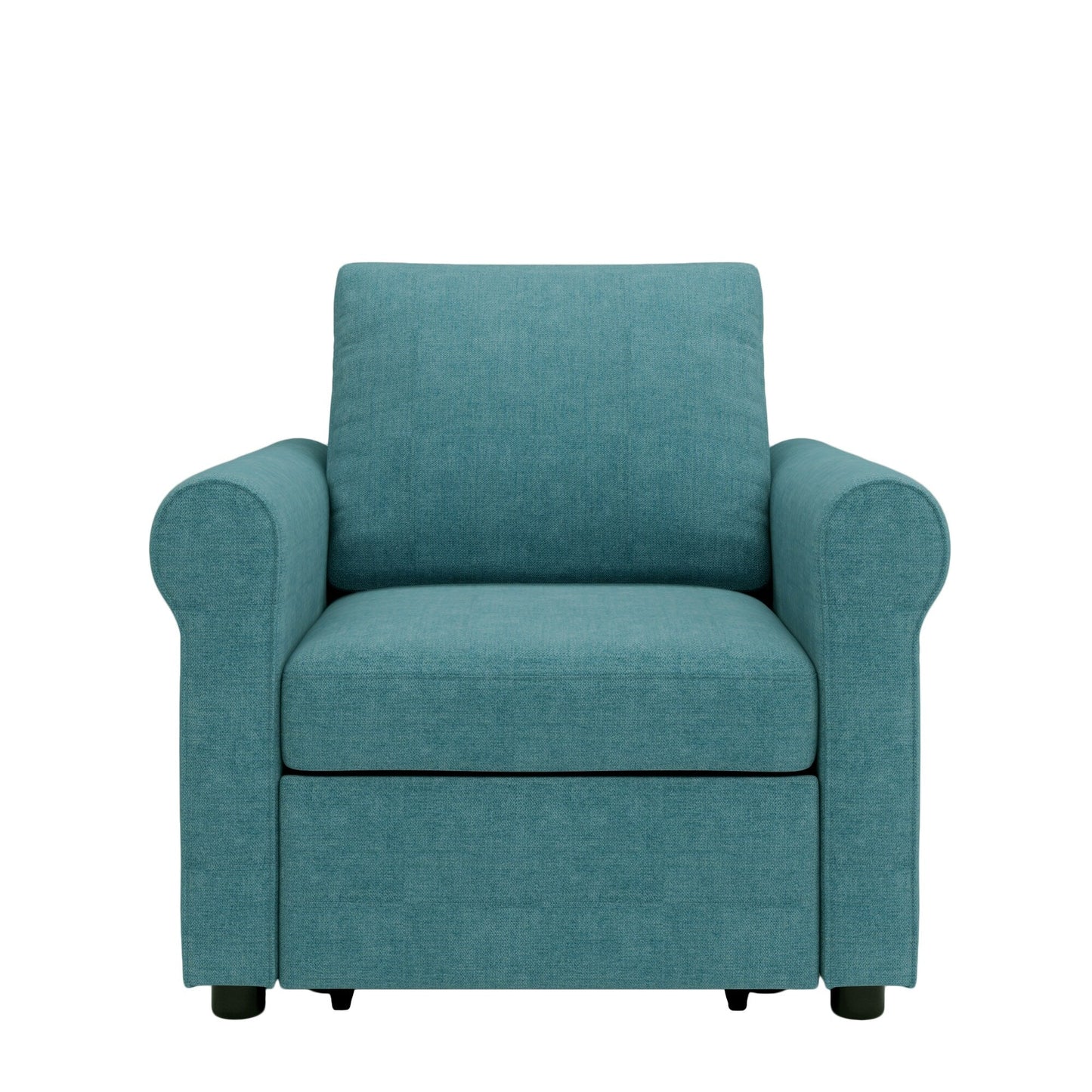 Divano letto singolo convertibile 3 in 1 in lino Teal Modern 34 con schienale regolabile per soggiorno