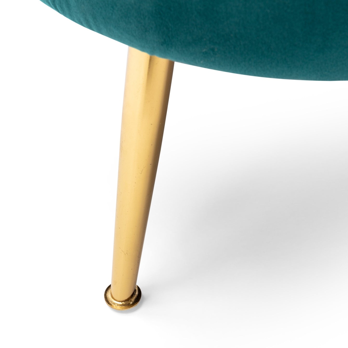 Divano a 3 posti in velluto verde acqua con cuciture a canale e gambe in metallo