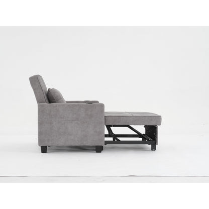 Divano letto convertibile in tessuto tecnico con porte USB