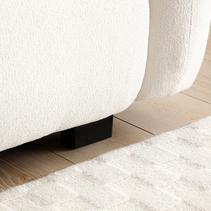 Divano Teddy a 3 posti con gambe in legno