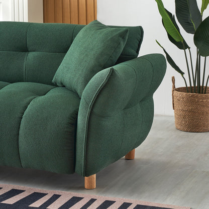 Divano imbottito Teddy a 3 posti con cuscini coordinati