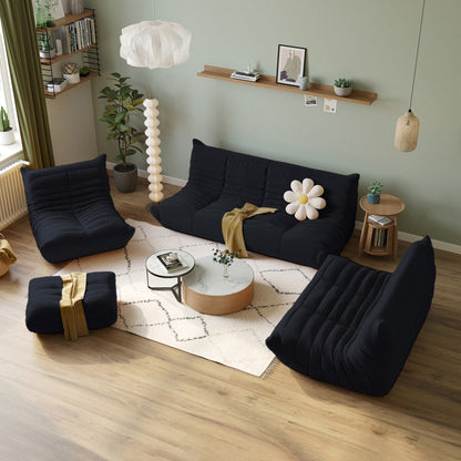 Set di divani a sacco in velluto Teddy