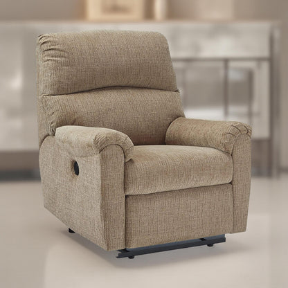 Poltrona reclinabile elettrica Teer, ciniglia marrone moka, imbottitura extra morbida