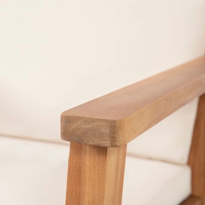 Sedie da esterno in legno di acacia con cuscini Temecula (set da 2) di Christopher Knight Home