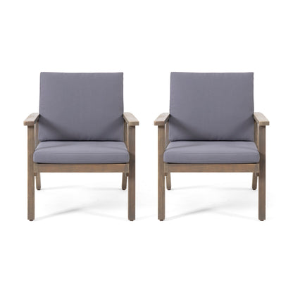 Sedie da esterno in legno di acacia con cuscini Temecula (set da 2) di Christopher Knight Home