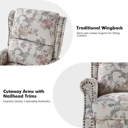 Poltrona reclinabile manuale Terri Classic Cutaway Arms con borchie per soggiorno, set da 2 di HULALA HOME