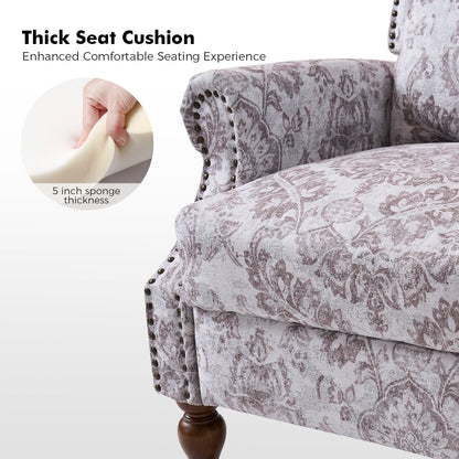 Poltrona reclinabile manuale Terri Classic Cutaway Arms con borchie per soggiorno, set da 2 di HULALA HOME