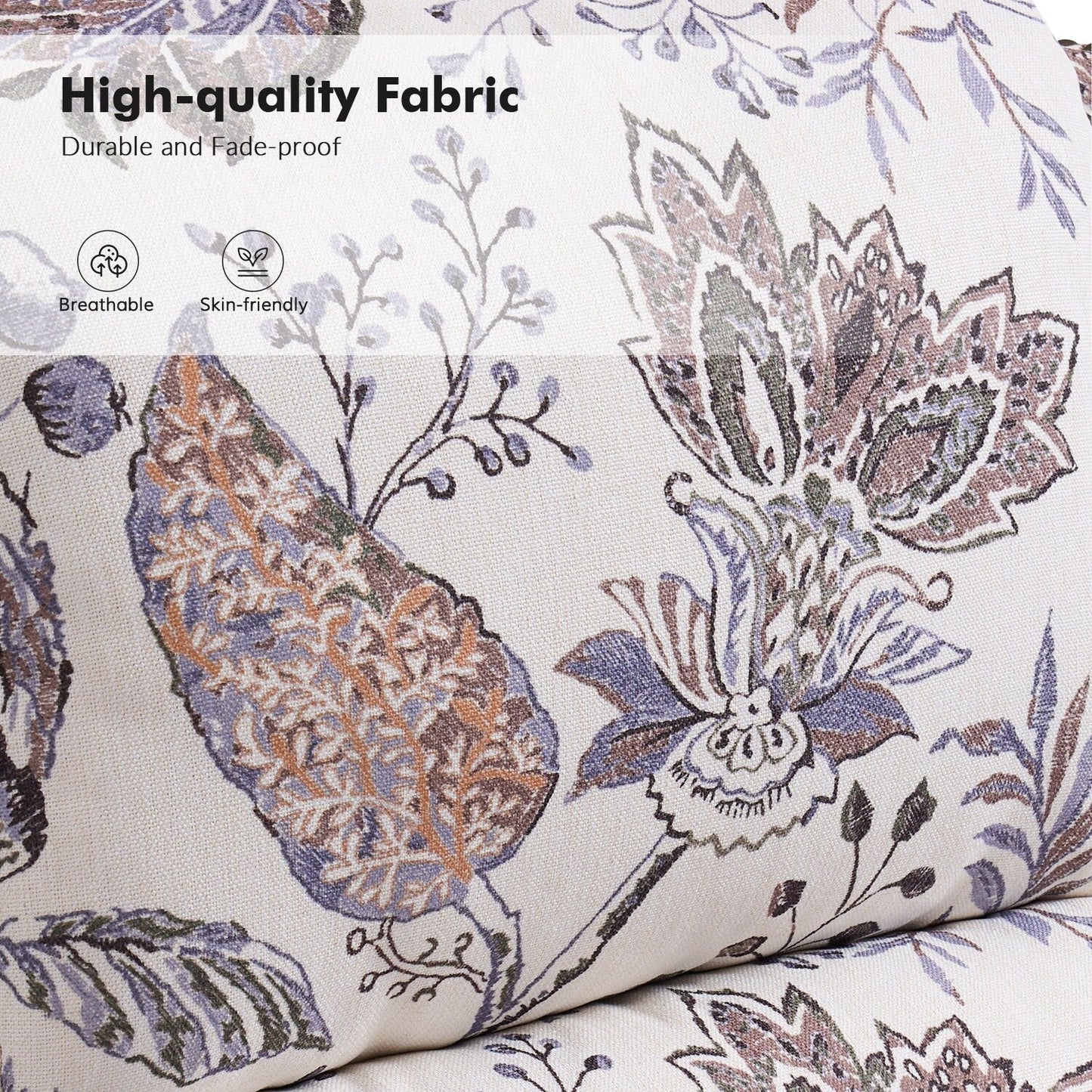 Poltrona reclinabile manuale Terri Classic Cutaway Arms con borchie per soggiorno, set da 2 di HULALA HOME