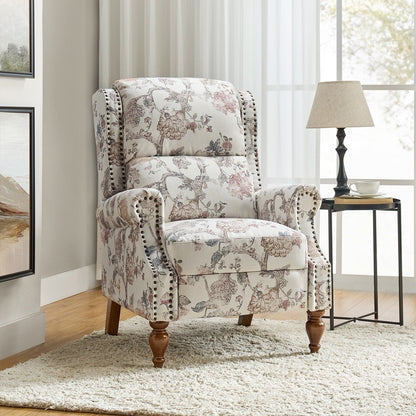 Poltrona reclinabile manuale Terri Classic Cutaway Arms con borchie per soggiorno di HULALA HOME