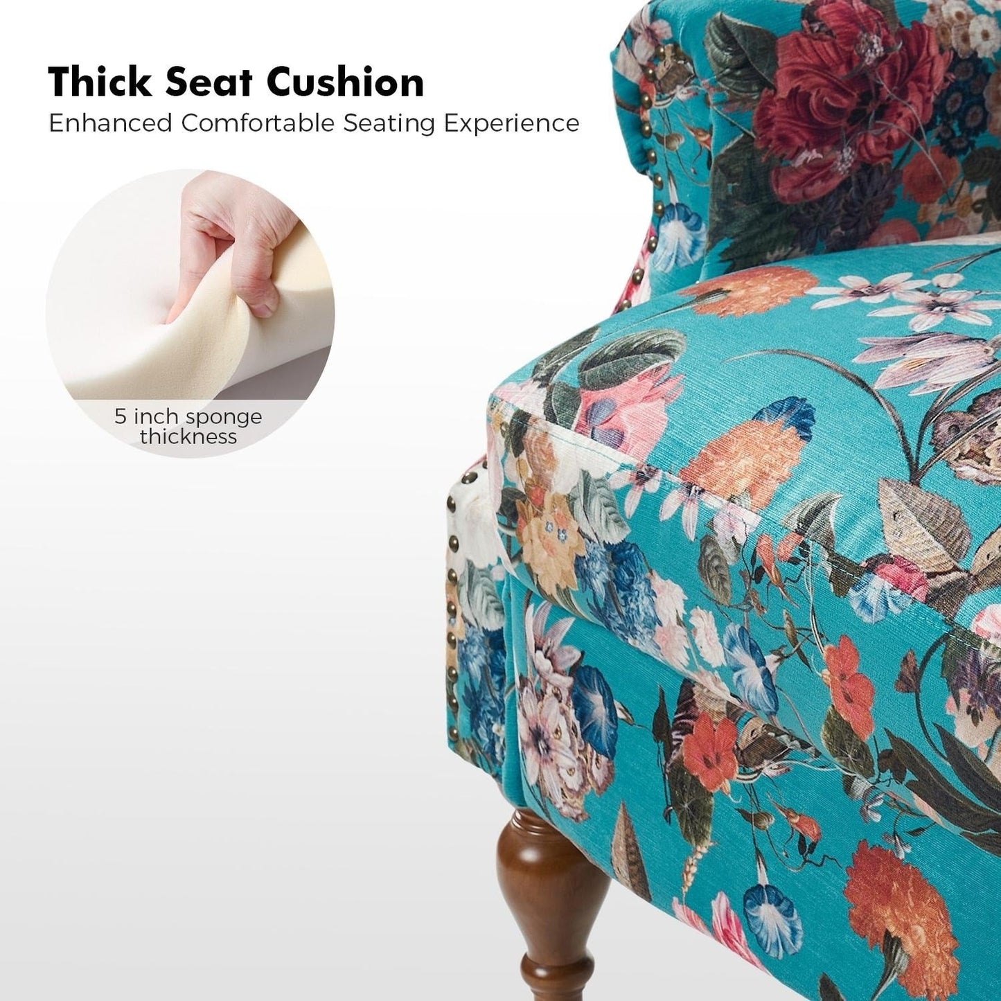 Poltrona reclinabile manuale Terri Classic Cutaway Arms con borchie per soggiorno di HULALA HOME