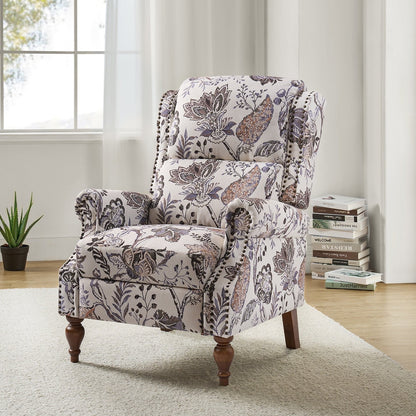 Poltrona reclinabile manuale Terri Classic Cutaway Arms con borchie per soggiorno di HULALA HOME