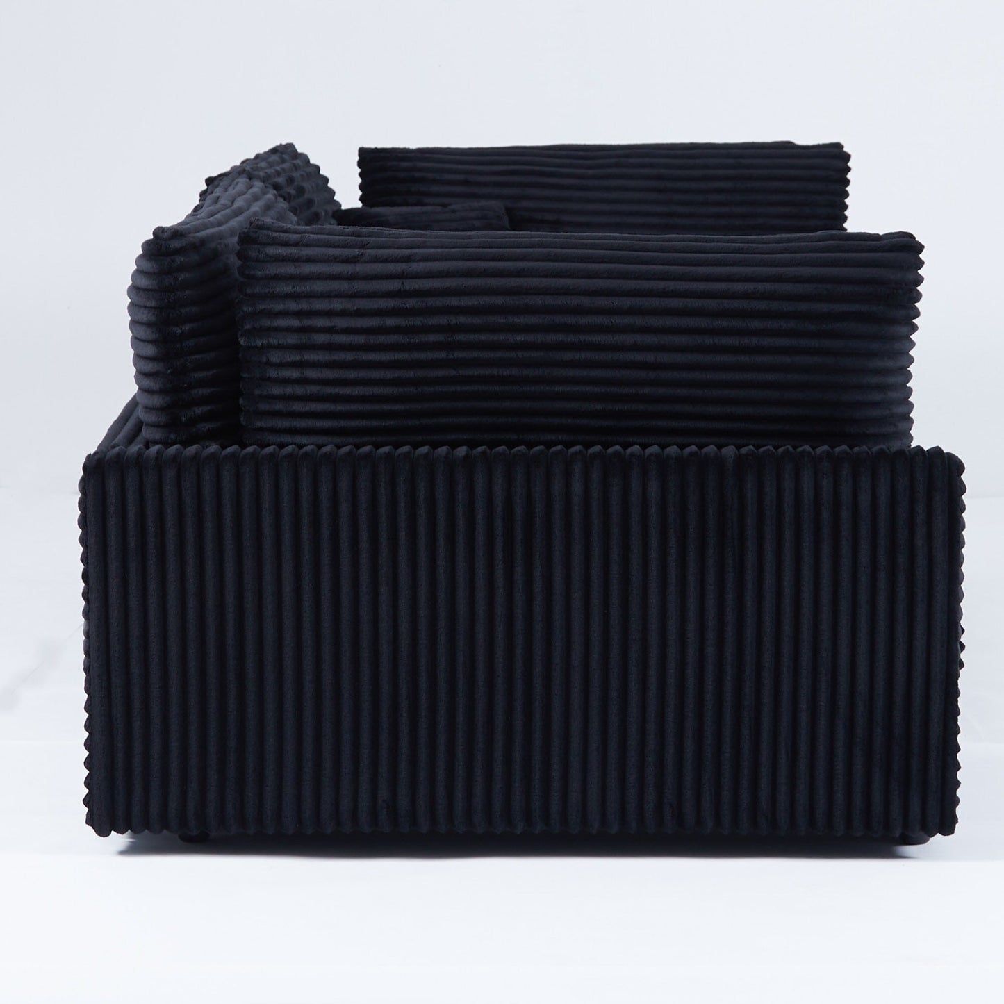 Divano in velluto a coste da 112 pollici, con due cuscini e quattro schienali