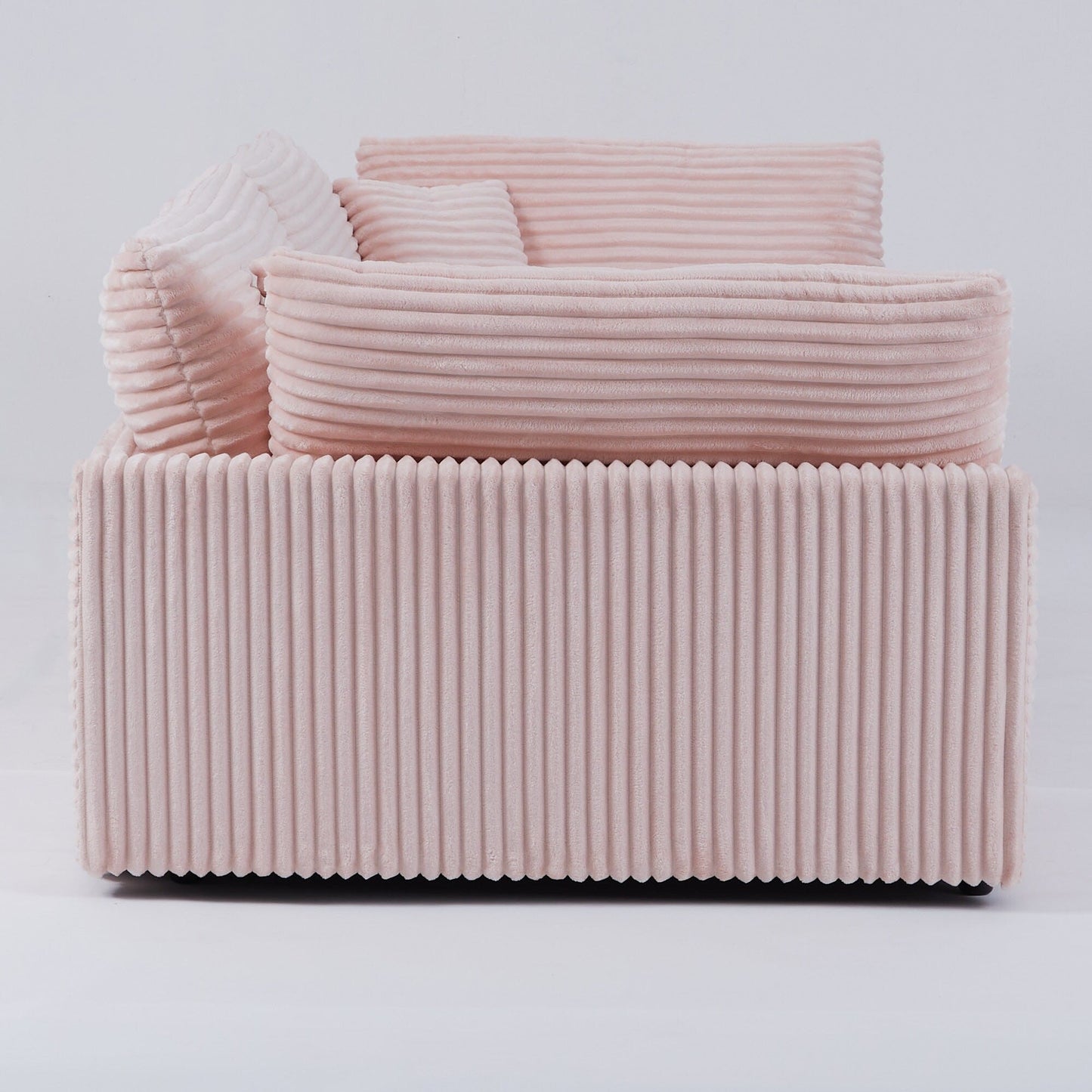 Divano in velluto a coste da 112 pollici, con due cuscini e quattro schienali