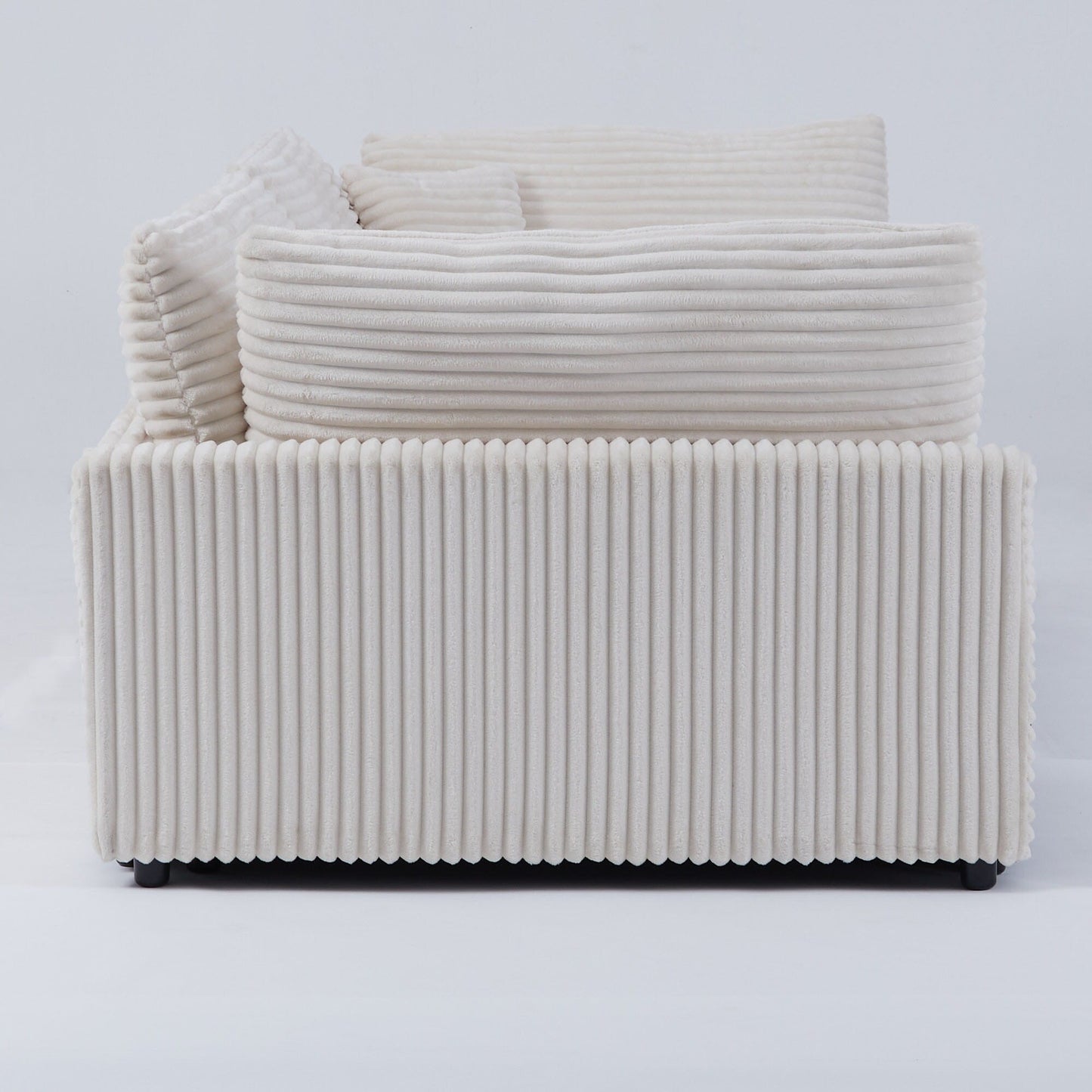 Divano in velluto a coste da 112 pollici, con due cuscini e quattro schienali