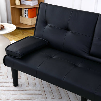 Divano letto multifunzionale in PVC da 67 pollici, con design pieghevole e portabicchieri