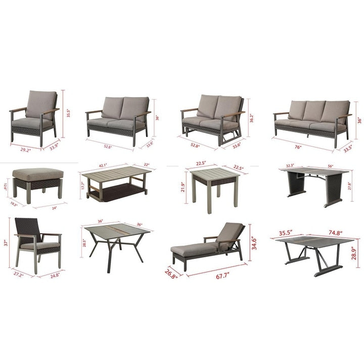 Set da conversazione per esterni con trasferimento termico da 4 pezzi