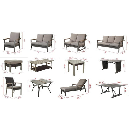 Set da conversazione per esterni con trasferimento termico da 4 pezzi