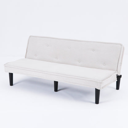 Questo divano letto in velluto a coste da 66 pollici può passare da una forma all'altra in modo confortevole