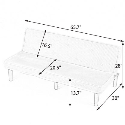 Questo divano letto in velluto a coste da 66 pollici può passare da una forma all'altra in modo confortevole