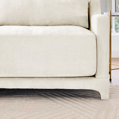 Divano a tre posti con 2 pouf mobili