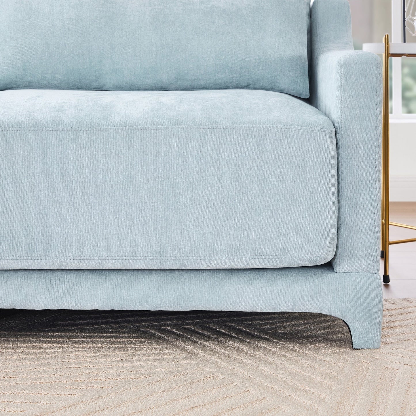 Divano a tre posti con 2 pouf mobili