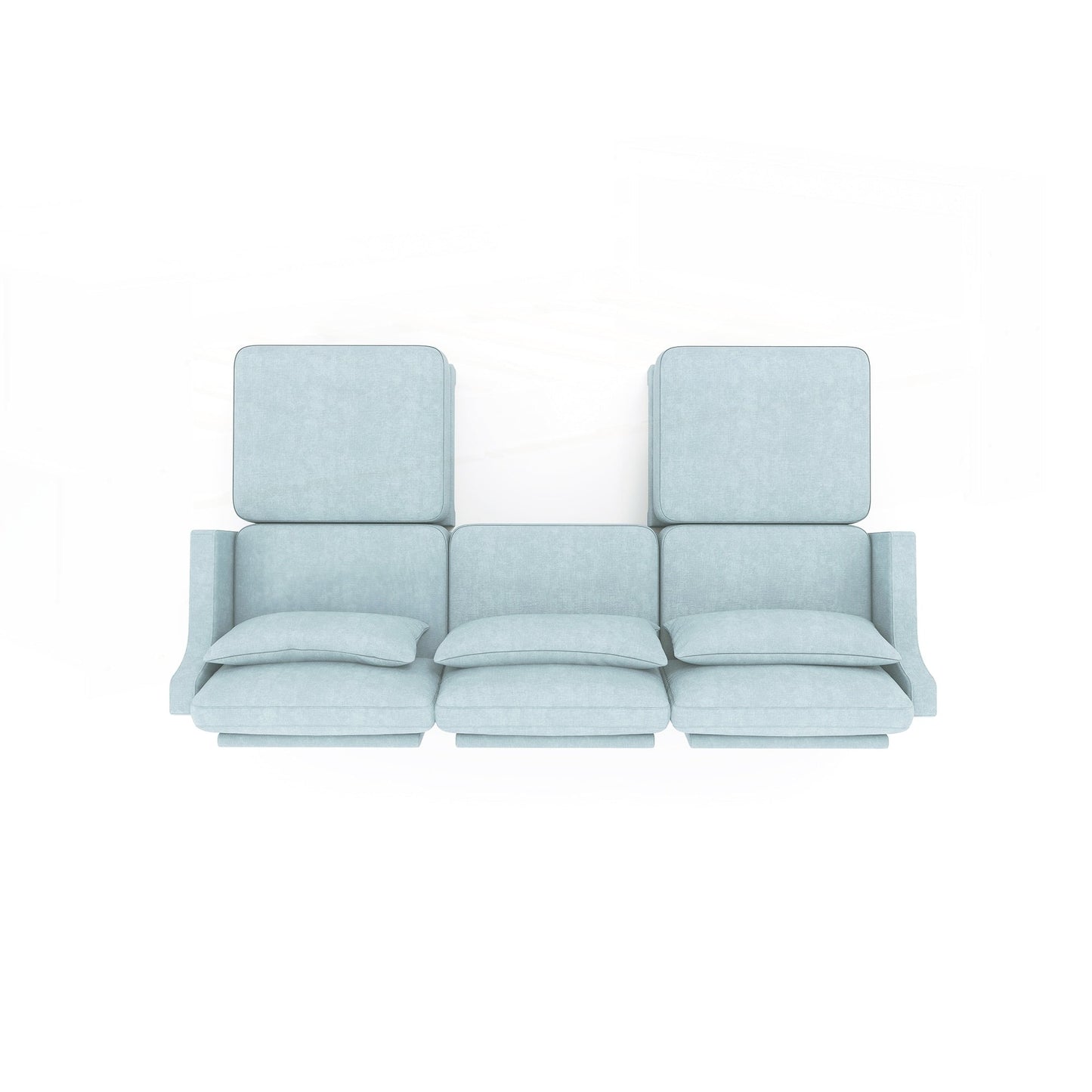 Divano a tre posti con 2 pouf mobili