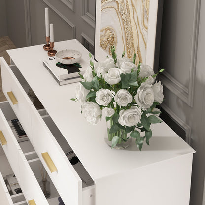 Cassettiera Timechee a 6 cassetti, 47,2'' di larghezza, gambe in legno massello, laccata